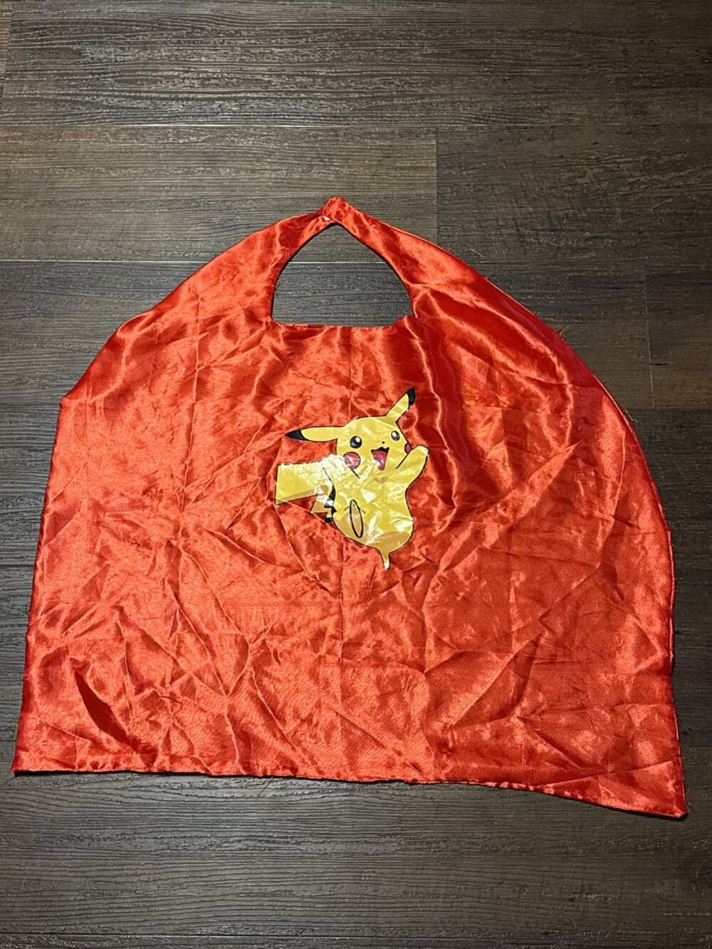 Pikachu Cape Kids 4-6 Red Satin Pokemon Costume Halloween Dress Up Superhero